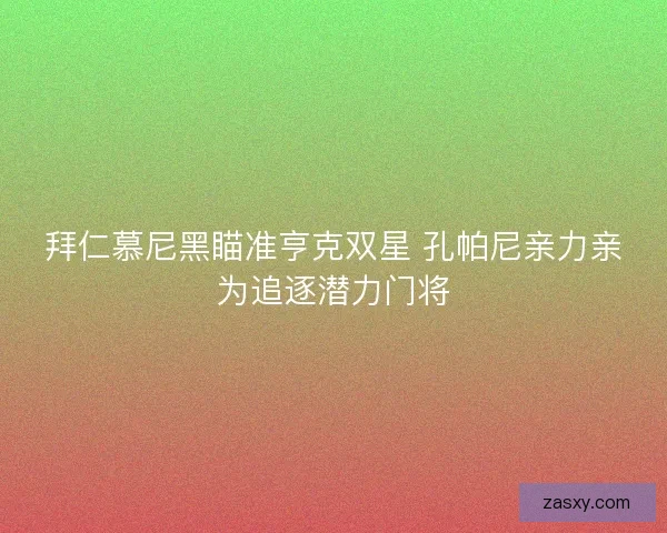 拜仁慕尼黑瞄准亨克双星 孔帕尼亲力亲为追逐潜力门将