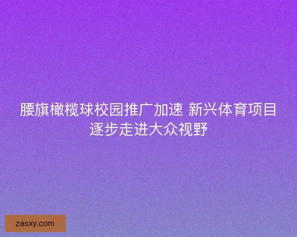 腰旗橄榄球校园推广加速 新兴体育项目逐步走进大众视野